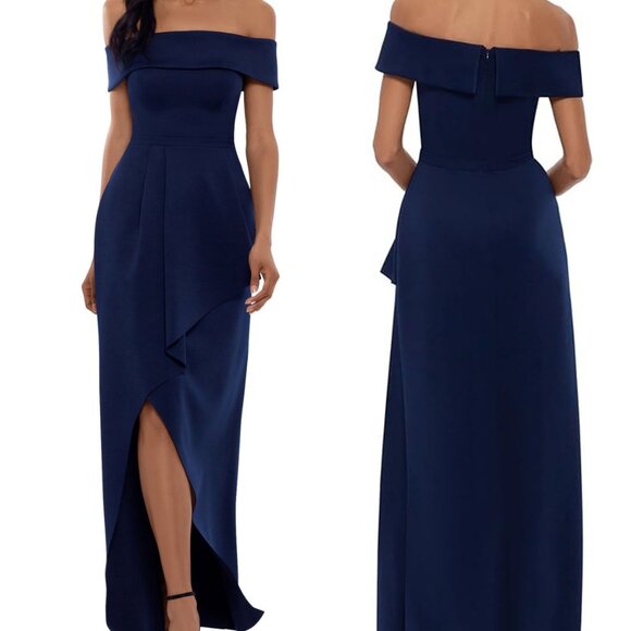 Xscape Off Shoulder Gown Size 14 - Picture 1 of 4